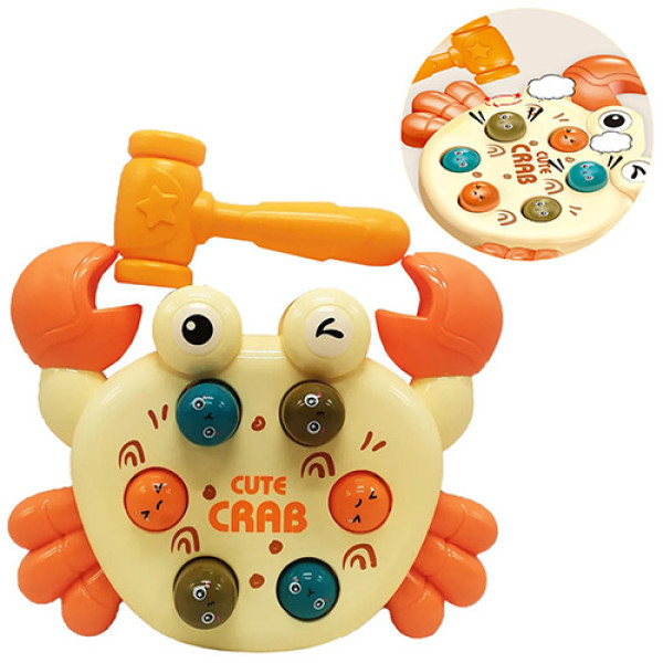 Bambi WQ-6 C plastic knocking toy with hammer, Crab (WQ-63-RT)