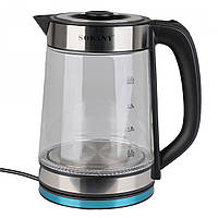 Чайник електричний скляний 2.2 л 2000 Вт чайник прозорий з підсвічуванням Sokany SK-SH-1070