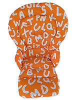 Чохол DavLu до стільчика для годування Сhicco Polly Progres 5, Relax Літери на помаранчевому (000148)