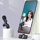 Подвійний бездротовий мікрофон (2 шт) 20 м, K9 / Акумуляторний мікрофон для телефону / Петличний мікрофон, фото 8