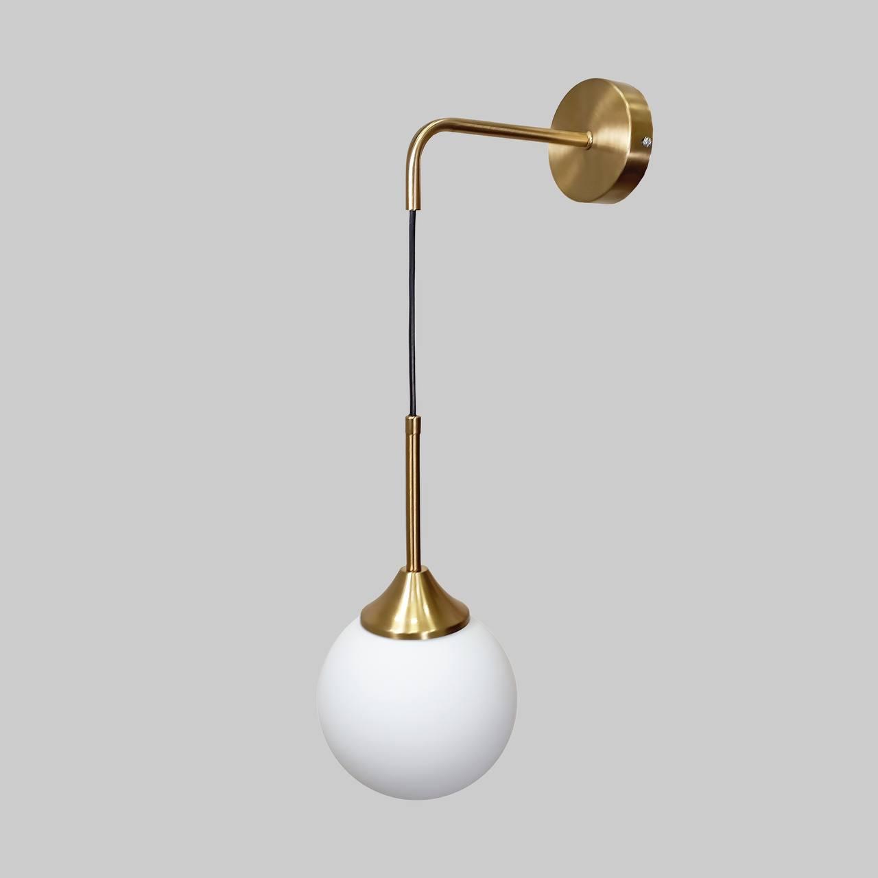 Бронзове сучасне бра на 1 лампу "Bulb" (52-W4412-1 BRZ+WH)