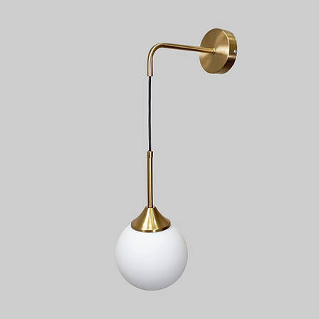 Бронзове сучасне бра на 1 лампу "Bulb" (52-W4412-1 BRZ+WH), фото 1