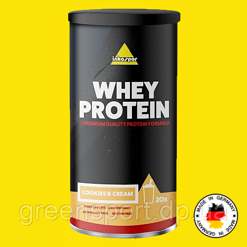 Inkospor Whey Protein 600 г, протеїни, концентрат та ізолят сироваткового білка, 9 вітамінів, Ca, Mg, смак печиво з кремом