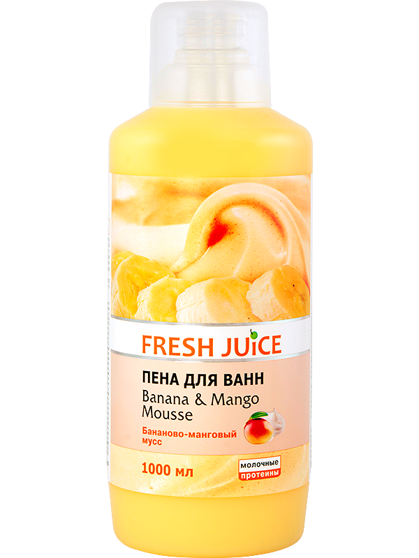 Піна для ванни "Бананово-манговий мус" - Fresh Juice 1000мл.