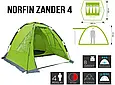 Намет напівавтоматичний Norfin ZANDER 4-місний 2-шаровий, фото 2