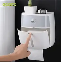 Тримач для туалетного паперу та паперових рушників Towel Holder Ecoco, диспенсер-бокс із висувною полицею qwr