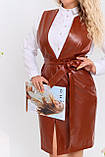 Шкіряний батальний сарафан у діловому стилі (р.44-58). Арт-3473/34, фото 10