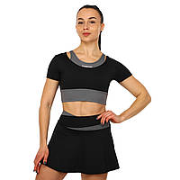 Комплект спортивный женский юбка и топ Zelart JYMD035-JYMQ005 размер l цвет черный hr