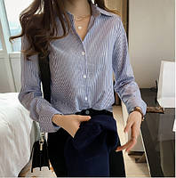 Женская классическая рубашка в полоску, фото 7