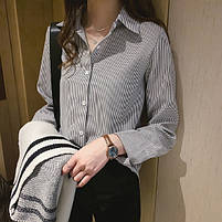 Женская классическая рубашка в полоску, фото 8