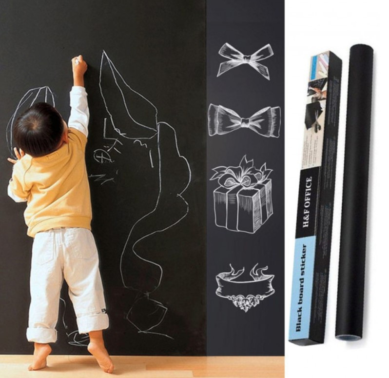 Самоклеющаяся пленка для рисования мелом Black Board Sticker 45х200 см High Quality - фото 1 - id-p2180992318