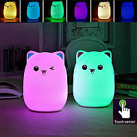 Ночной светильник силиконовый Котик Light Cat c аккумулятором