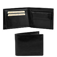 Ексклюзивний шкіряний гаманець для чоловіків із відділенням для монет (Чорний)