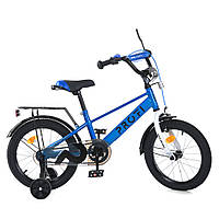 Дитячий двоколісний велосипед PROFI 14 дюймів MB 14022 BRAVE з додатковими колесами, синій