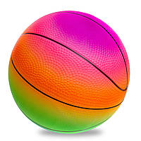 Мяч резиновый Баскетбольный LEGEND BA-1900 22см радужный hr