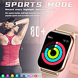 Жіночий смарт-годинник ANMI з функцією дзвінків моніторинг здоров'я спортивні режими 2 ремінці в комплекті, фото 6