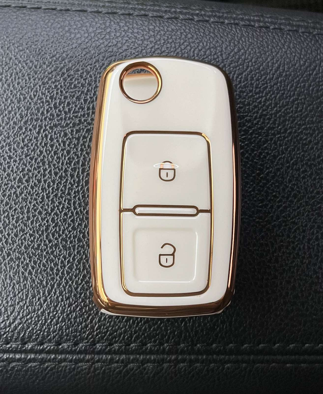Чохол на авто ключі "Молочний" Volkswagen VW Amarok Polo MK4 Bora Jetta Octavia Fabia Seat Altea