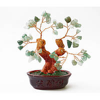 Декоративное дерево счастья с камнями зелёный авантюрин дерево фен шуй настольное дерево