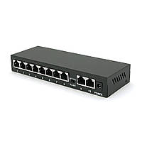 POE коммутатор Merlion 8 POE 10/100+2 RJ45 10/100 внешний блок питания 52V 1,85A h