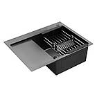 Мийка Kroner Schwarze 6350RHM PVD і змішувач для кухні з висувним виливом Kroner — PVD03918, фото 4