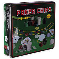 Набор для покера в металлической коробке Zelart IG-3006 500 фишек hr