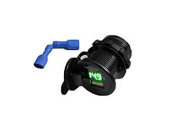 Гніздо під 1 USB DC 12-24V/5V 2,1-2,1A зелений індикатор з різьбою А17В