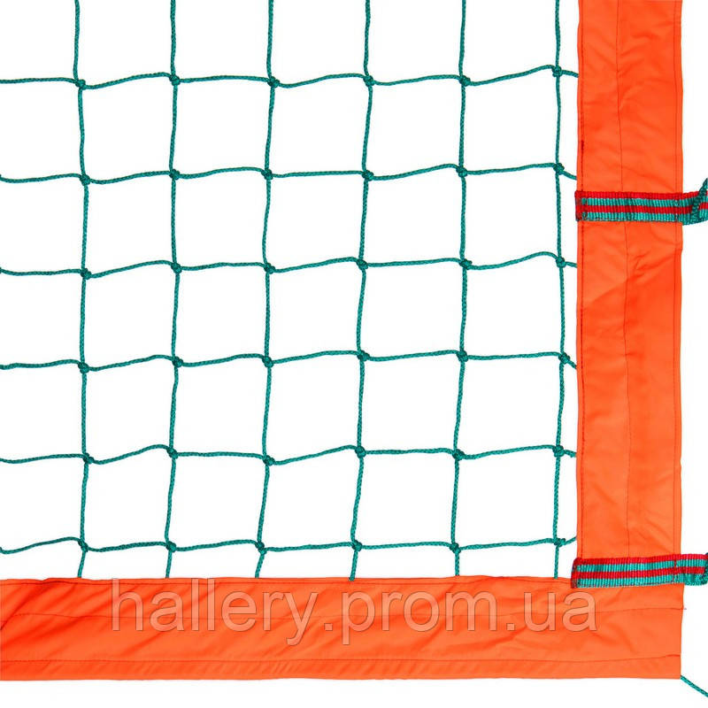 Сетка для пляжного волейбола Zelart Элит SO-0952 8,5x1м зеленый-оранжевый hr - фото 5 - id-p2181023955
