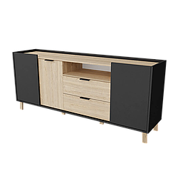 Стильна тумба під телевізор, широка тумба під ТВ із дверцятами та шухлядами 1740 мм Сканді MH-04