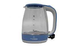 Електричний чайник скляний Crownberg CB-9410B 2л з підсвічуванням Блакитний (CB-9410B)