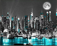 Алмазная вышивка городской пейзаж New York City 30х40см Алмазная мозаика город квадратными стразами Strateg