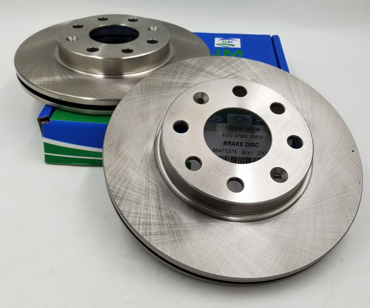 Диски гальмівні передні Авео, Ланос, Сенс 1.3 (комплект 2-шт) Shin Kum Корея, фото 1