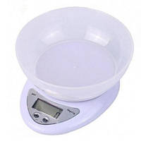 Весы точные кухонные с круглой чашкой, 0,001-5 кг, питание 2 батарейки АА p