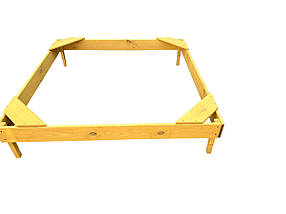 Пісочниця дитяча дерев'яна ЕкоДніпро 145×145 см з сидіннями., фото 3