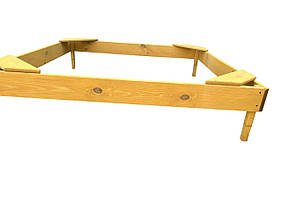 Пісочниця дитяча дерев'яна ЕкоДніпро 145×145 см з сидіннями., фото 5