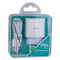 Мережевий Зарядний Пристрій Hoco C76A Plus, PD 20W, Cable Type-C to Lightning, White