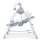 Крісло-гойдалка для немовлят з електро-заколисуванням El Camino ME 1076 EMMA Grey Mint Feathe (механізм гойдання: маятник) без, фото 4