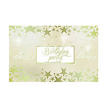 Плакат для свята "Birthday party" зірки золото 75×120 см