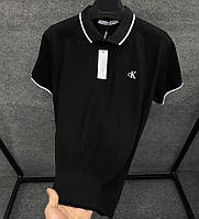 Calvin Klein поло футболка черная мужская модная стильная брендовая Кельвин Кляйн хлопковая коттон