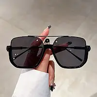 Спортивные черные очки цвет Трендовые женские мужские солнцезащитные стильные Y2K