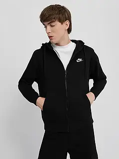 AllOriginal com ua Бомбер чоловічий Nike M Nsw Club Hoodie Fz Bb (BV2645-010) РОЗМІРИ ЗАПИТУЙТЕ