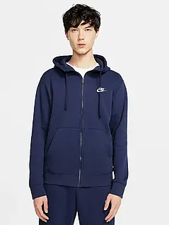 AllOriginal com ua Бомбер чоловічий Nike M Nsw Club Hoodie Fz Bb (BV2645-410) РОЗМІРИ ЗАПИТУЙТЕ