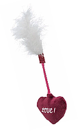 Игрушка Trixie для кошек Сердце с перьями плюшевое 7 см/25 см h