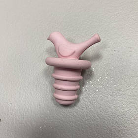 Пробка силіконова для пляшки "Bird" Stenson 50808 рожева