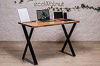 Деревянный письменный офисный стол EcoWalnut iTable EF-1 в стиле лофт с металлическими ножками