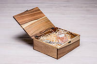 Подарочная коробка из дерева с логотипом Деревянная коробочка для подарков с гравировкой
