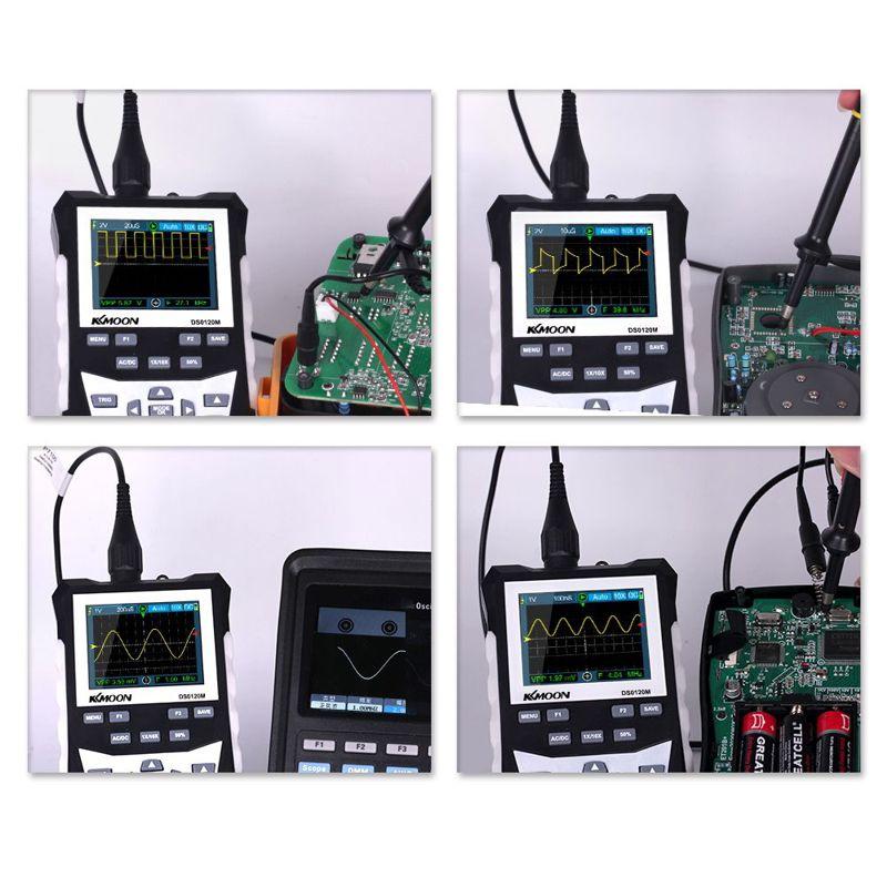 Осциллограф цифровой портативный с аккумулятором KKMOON DS0120M, 120 МГц 500 Мб/с, генератор сигнала - htpk - фото 4 - id-p2181045480