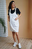 Сарафан для вагітних і годуючих мам джинсовий білого кольору 48, фото 5