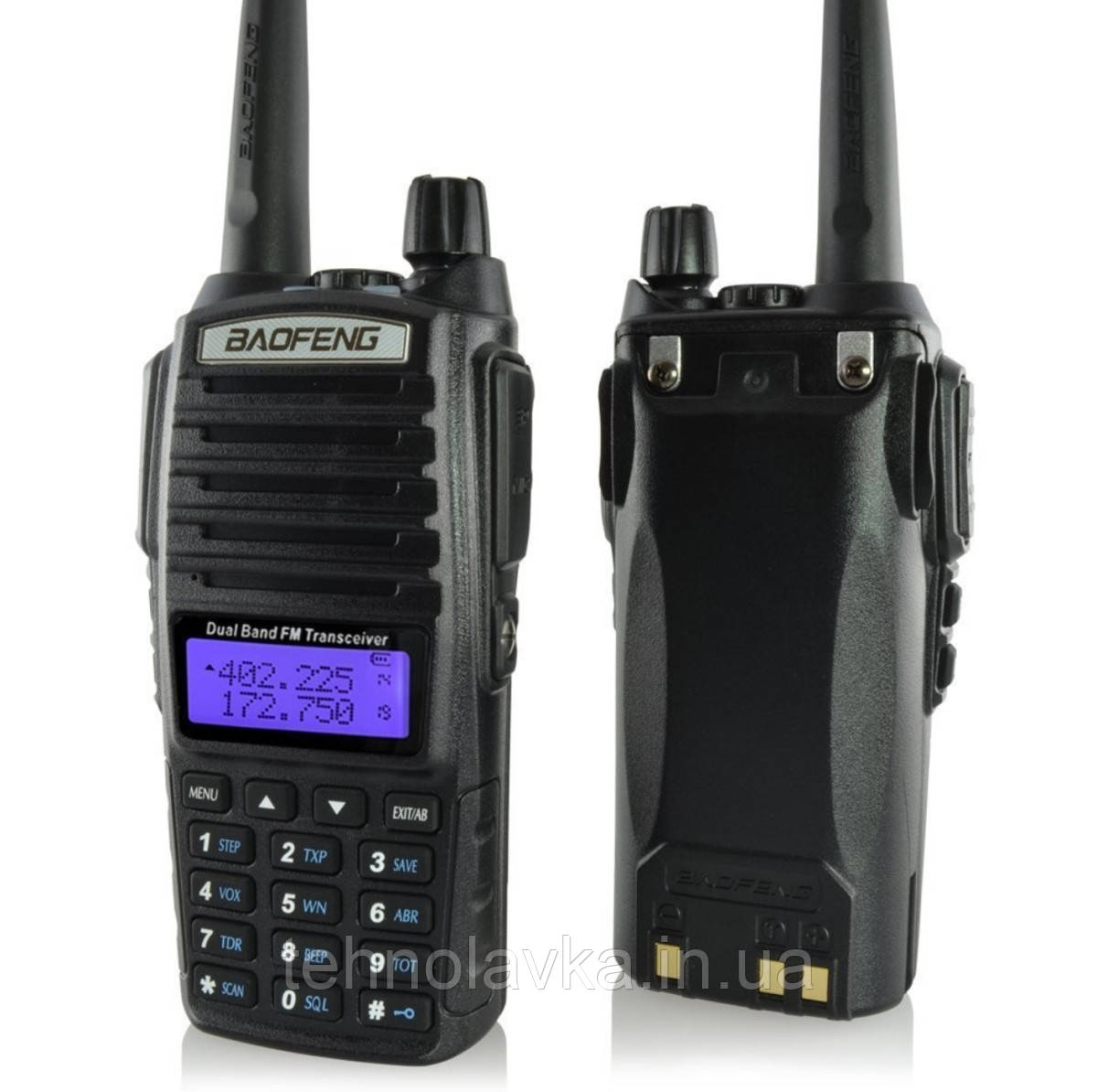 Бездротова рація Baofeng UV82-5W c дисплеєм, FM- радіо, корпус пластмас, частота 400-470MHz, Black