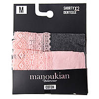 Трусики-шорты Manoukian Shorty-X2 -Femme 2-pack XL dark gray/pink 12890483-2