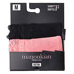 Трусики-шорти Manoukian Shorty-X2 -Femme 2-pack L black/coral 12890483-1